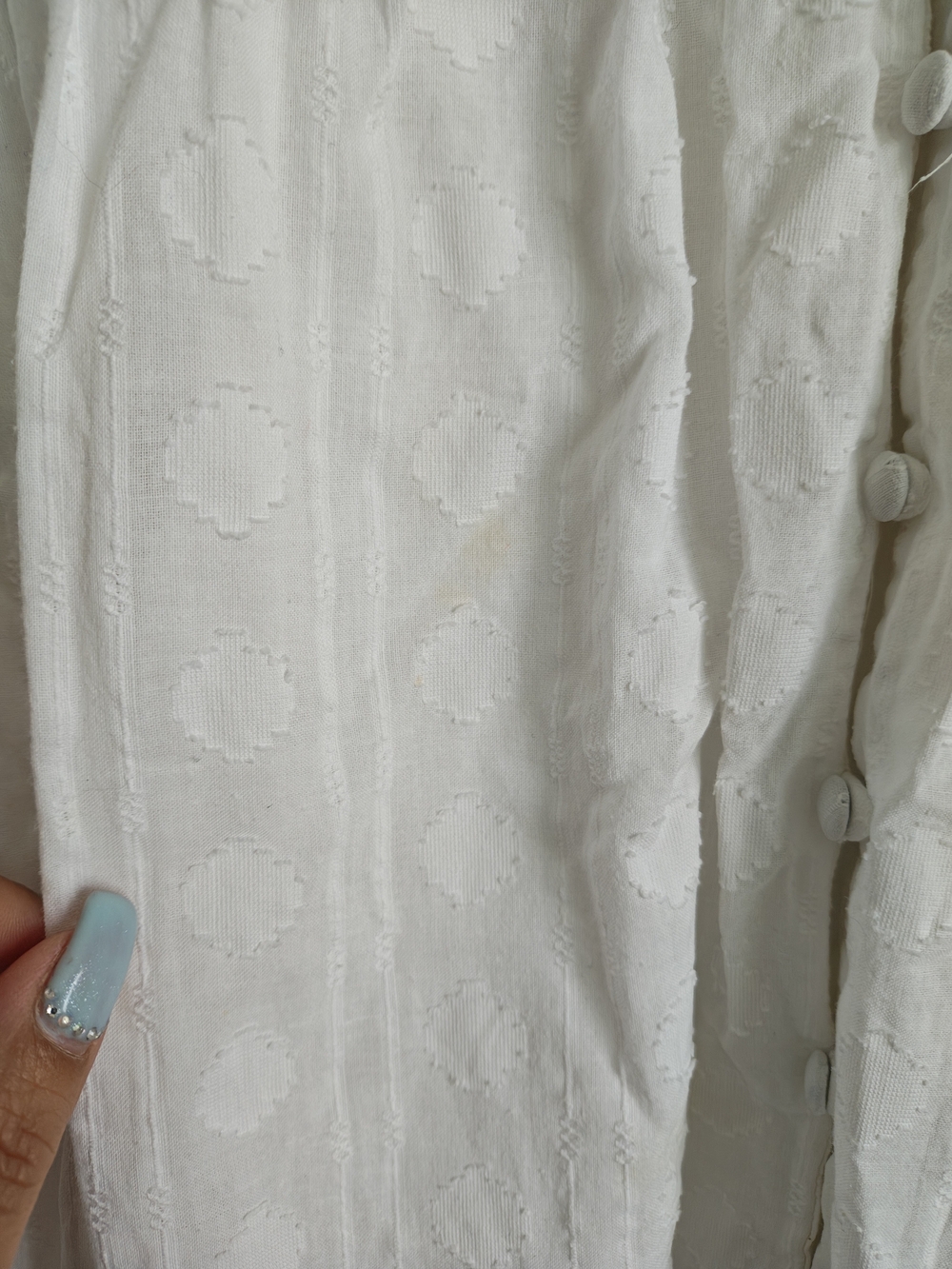 Anthropologie White V-Neck Button-Front Midi Dress with Flutter Sleeves As Is - Picture 9 of 15